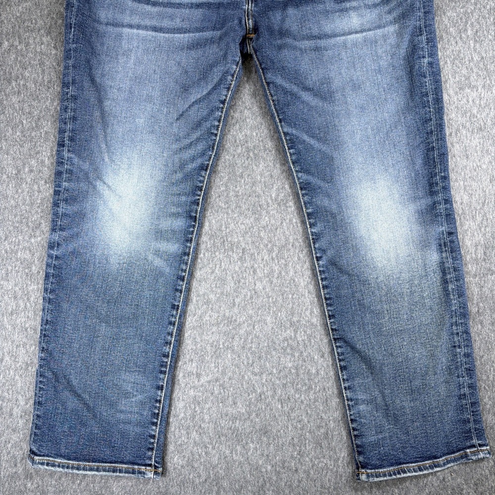Lucky Brand Jeans Mens 34x27 Blue Medium Wash Cotton Stretch 223 Straight Fit - Picture 3 of 13